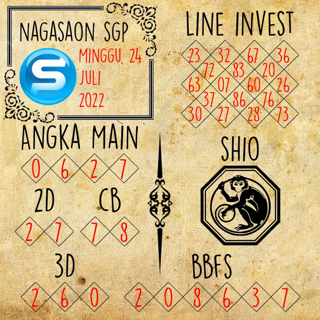 Prediksi SGP Nagasaon Minggu 24 Juli 2022