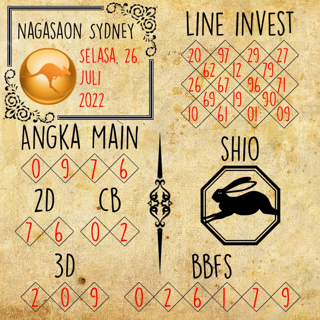 Prediksi Sydney Nagasaon Selasa 26 Juli 2022