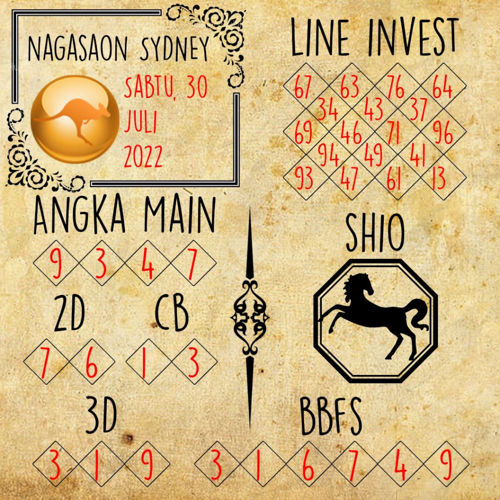 Prediksi Sydney Nagasaon Sabtu 30 Juli 2022