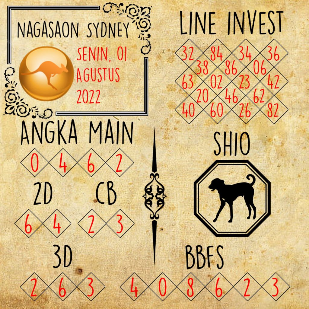 Prediksi Sydney Nagasaon Senin 1 Agustus 2022