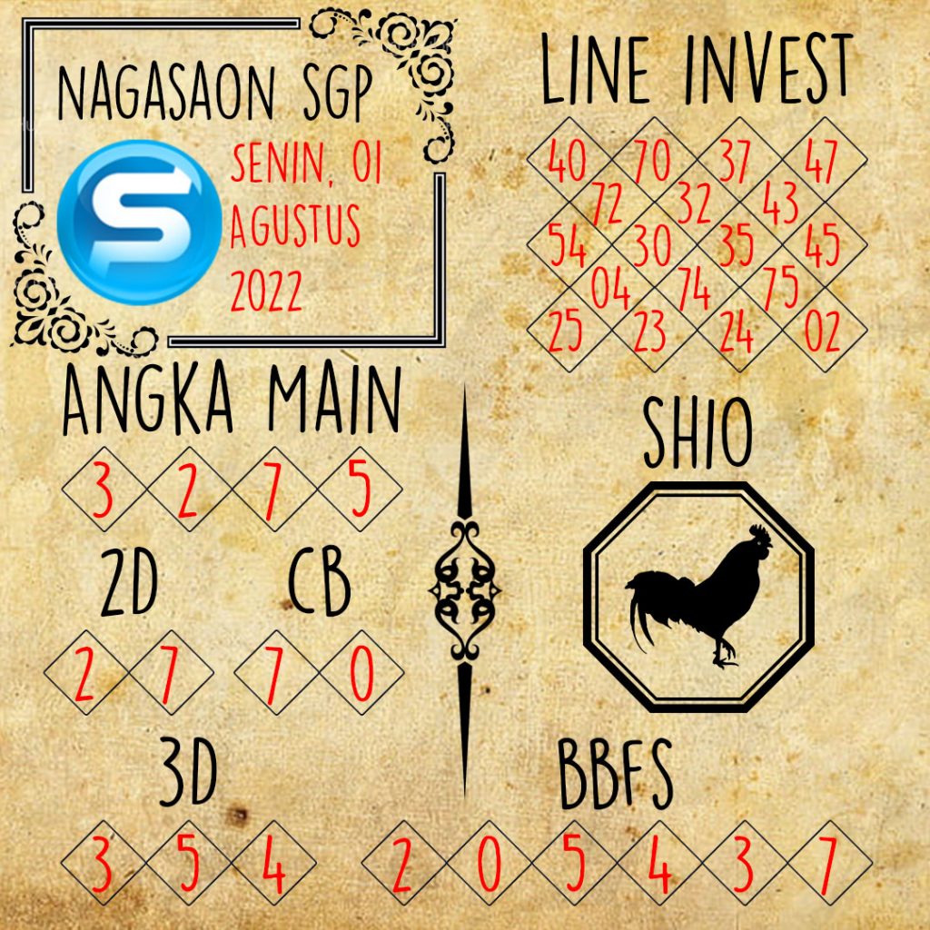 Prediksi SGP Nagasaon Senin 1 Agustus 2022