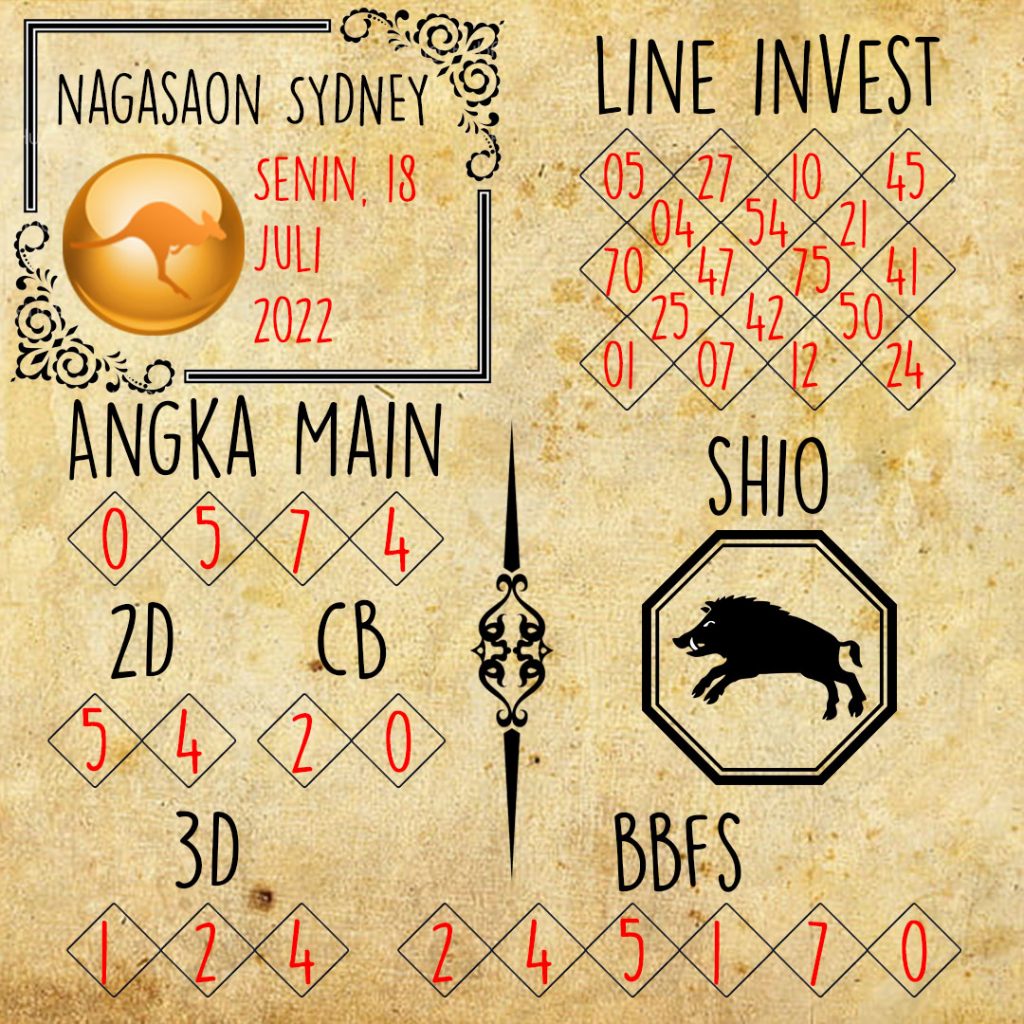 Prediksi Sydney Nagasaon Senin 18 Juli 2022