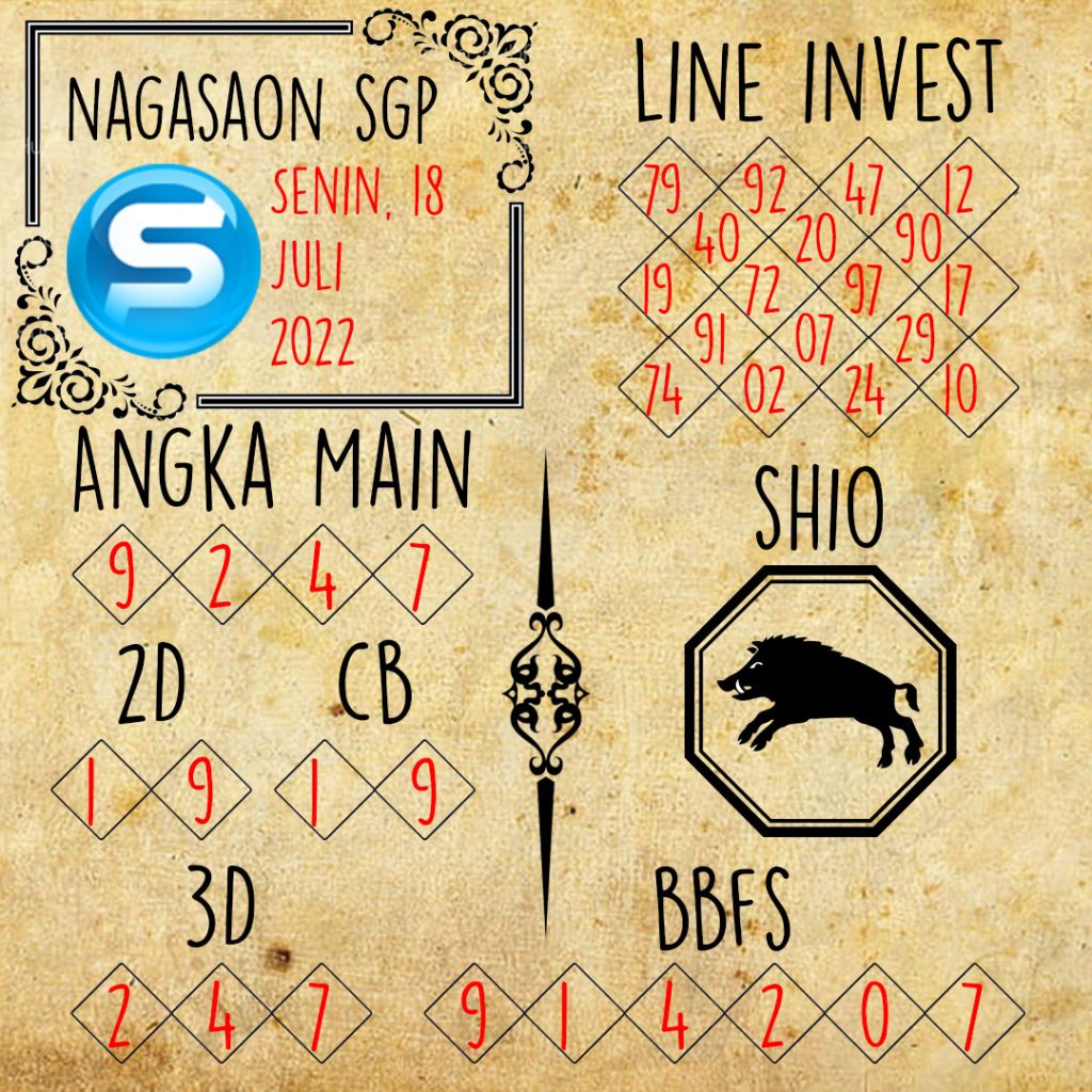 Prediksi SGP Nagasaon Senin 18 Juli 2022