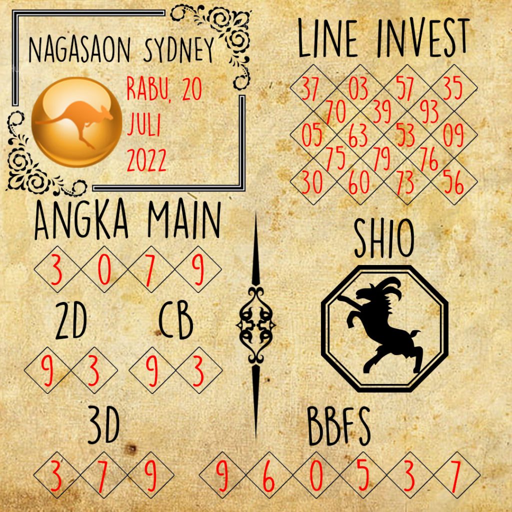 Prediksi Sydney Nagasaon Rabu 20 Juli 2022