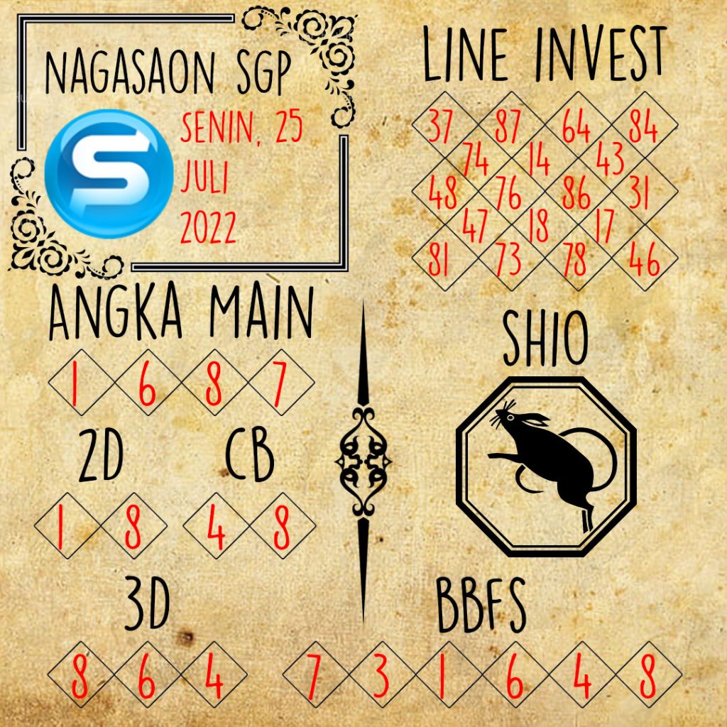 Prediksi SGP Nagasaon Senin 25 Juli 2022