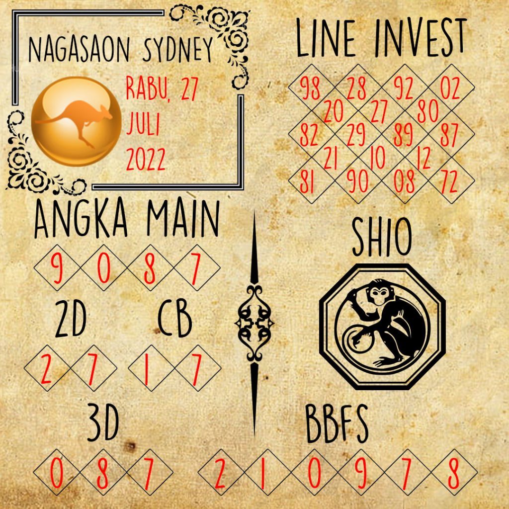 Prediksi Sydney Nagasaon Rabu 27 Juli 2022