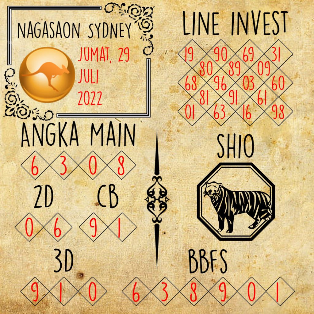 Prediksi Sydney Nagasaon Jumat 30 Juli 2022