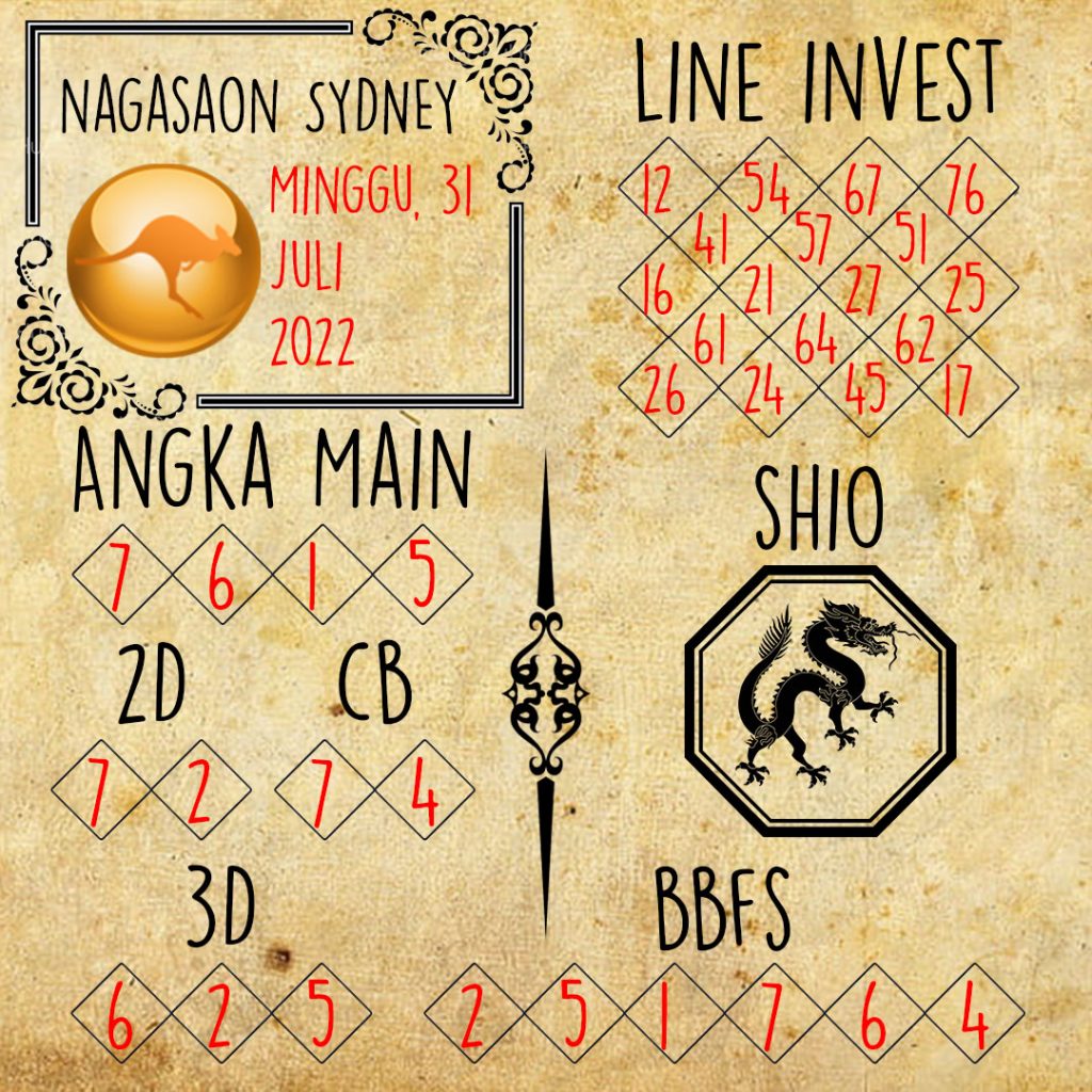 Prediksi Sydney Nagasaon Minggu 31 Juli 2022
