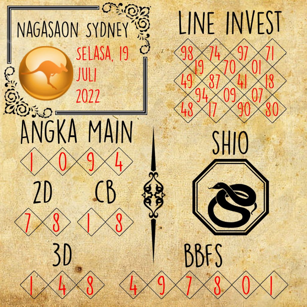 Prediksi Sydney Nagasaon Selasa 19 Juli 2022