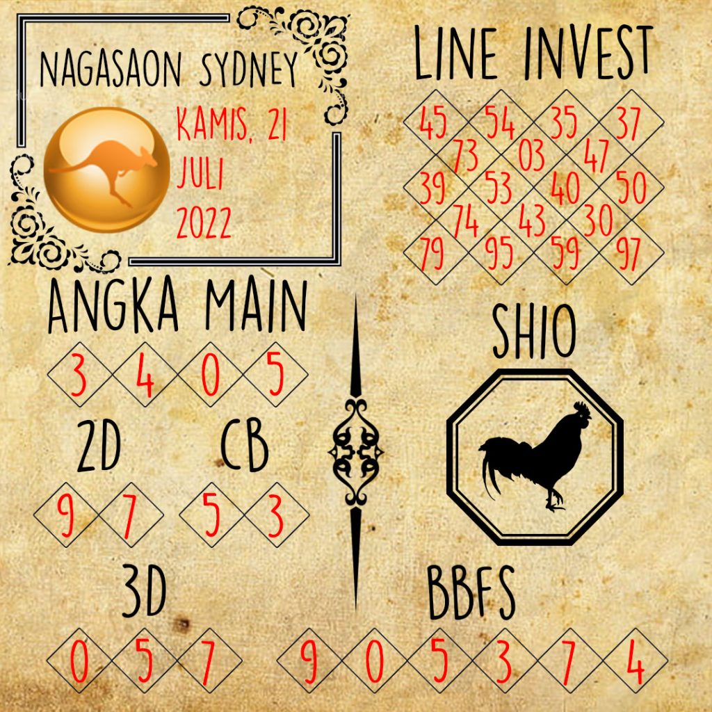 Prediksi Sydney Nagasaon Kamis 21 Juli 2022
