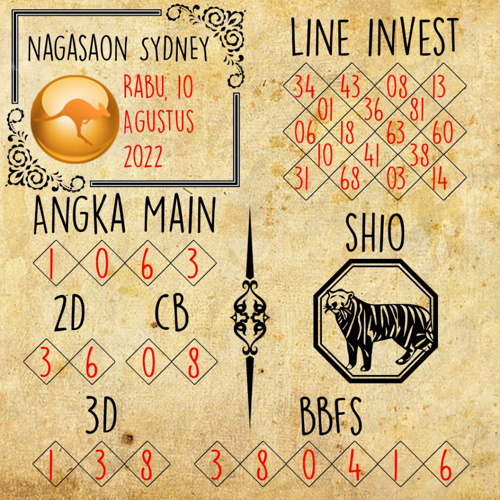 Prediksi Sydney Nagasaon Rabu 10 Agustus 2022